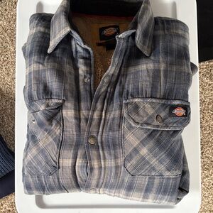 Dickies Men's Gray Plaid Shirt Jacket